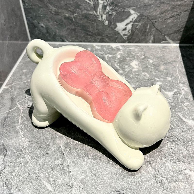 Soap Making Supplies Australia - Cute Cat Drain Soap Holder Container