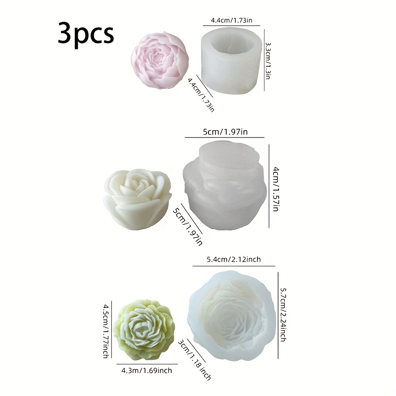 3Set of floral silicone candle - огляд і ціна Soap Making Gel