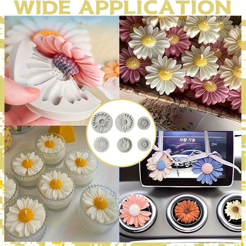 6 Pieces，Sunflower Daisy Silic - огляд і ціна Soap Making Silicone Molds