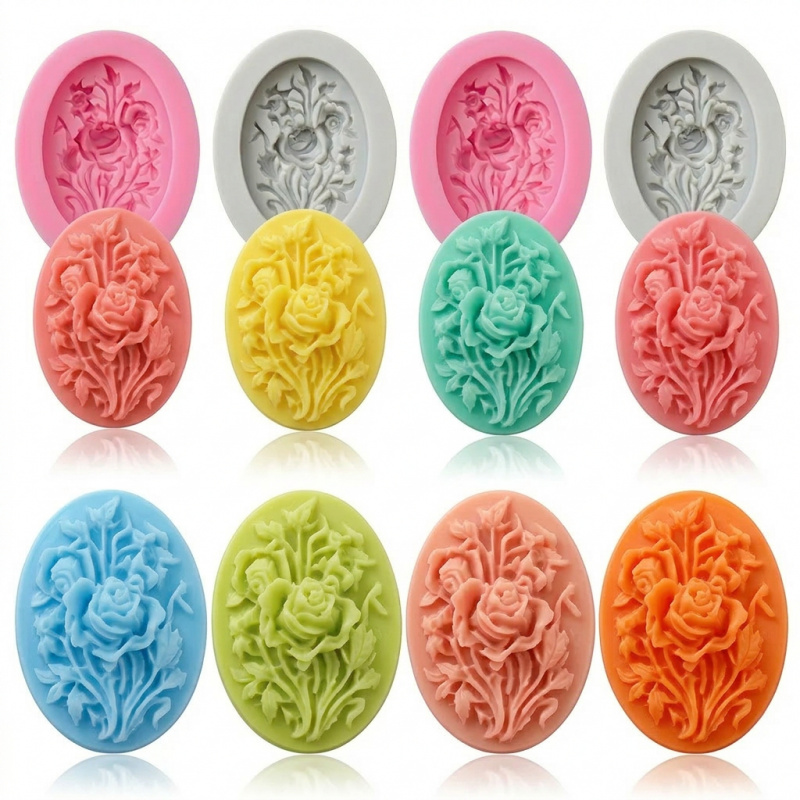 4 Silicone mold with flower sh - огляд і ціна Soap Making Gel