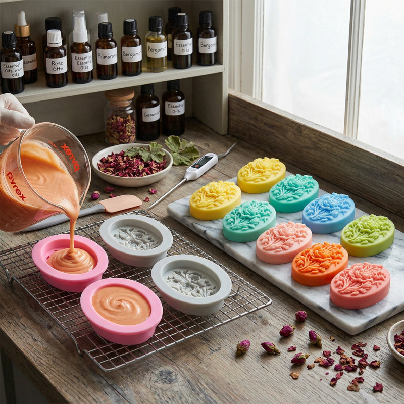 4 Silicone mold with flower sh - огляд і ціна Soap Making Gel